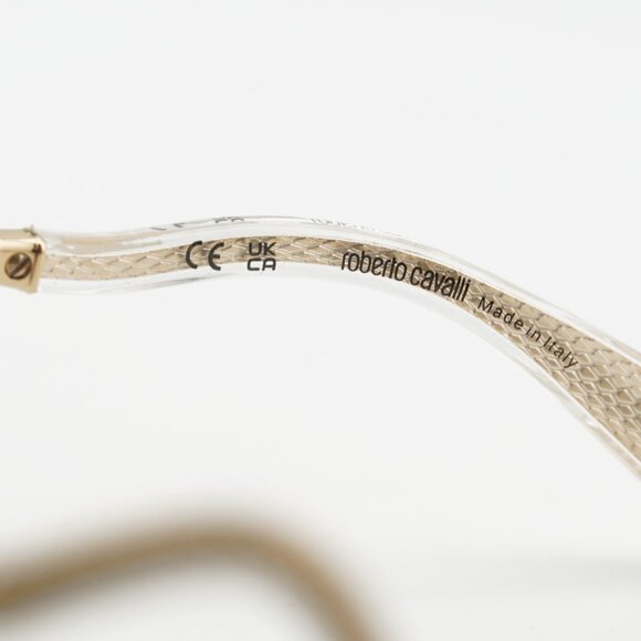 Roberto Cavalli SRC035M 0300 Sunglasses Gold Geometric Frame, Grey Lenses main image 5